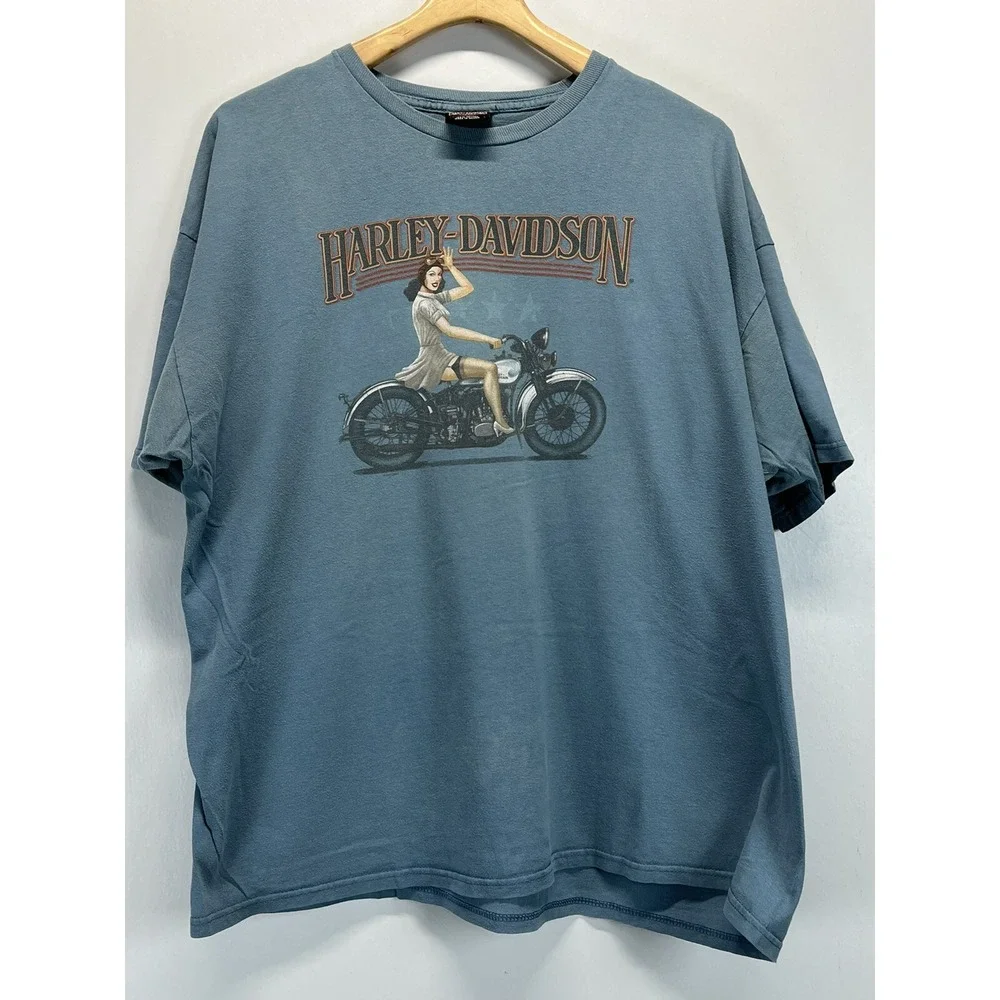 Harley Davidson Motorcycles Tshirt Sz 2XL XXL Mens Pin up Girl Orlando FL